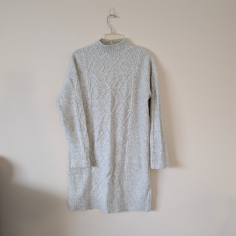 Loft Gray Knit Sweater Dress Size Medium